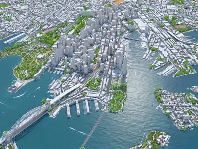 Sydney Downtown Australia Low-poly 3D model