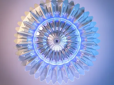 12 Symmetrical Abstract Geometric Mandala Fractal Kitbash Set 3D 3D model