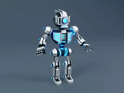Sci-Fi Robot X-25-2  Low-poly 3D model
