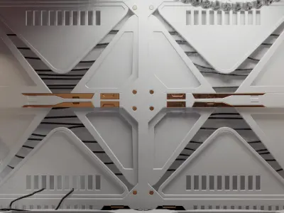 sci-fi shuttle server room textures eevee 3D model