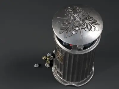 Street Vintage  Trash Can 3D model