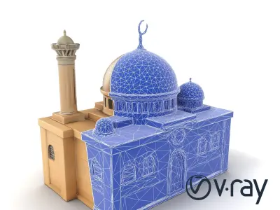 Symmetrical Mosque Arch Design model pack Low-poly 3D model