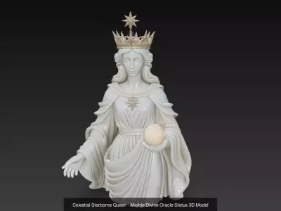 Celestial Marble Queens Divine Oracle Goddess Statue Collection 3D Model Pack