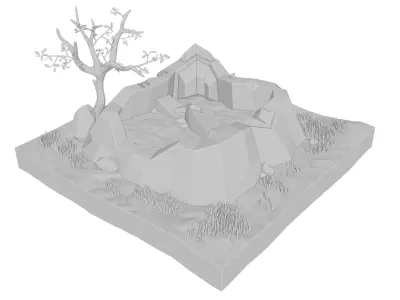 Spring low poly Low-poly 3D model