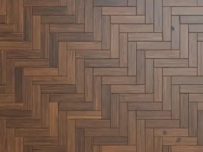 Herringbone Polished Wood Parquet PBR Seamless Texture