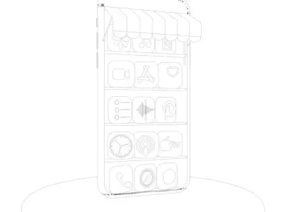 APP STORE Low-poly 3D model