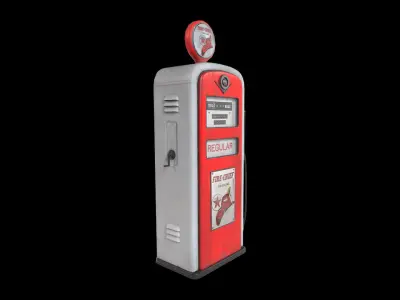 Old gas pump Low-poly 3D model