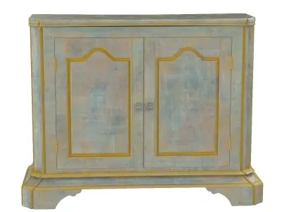 Vintage Italian Two Door Painted Wood American Buffet Console 3D model