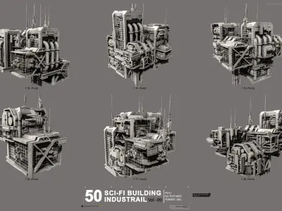 50 Sci-Fi Industrial Building Vol 09 3D model