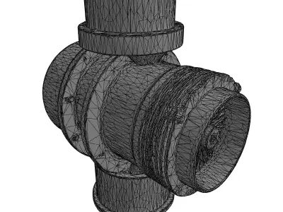 Industrial Ventilation Fan System Low-poly 3D model