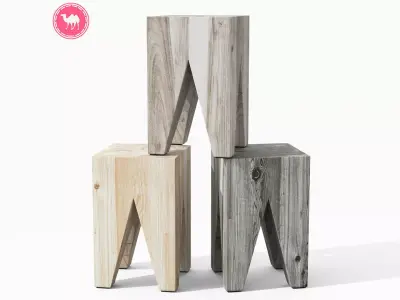 Tana Stool Low-poly 3D model