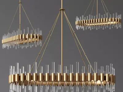 Haskell Oval Chandelier Arteriors 3D model