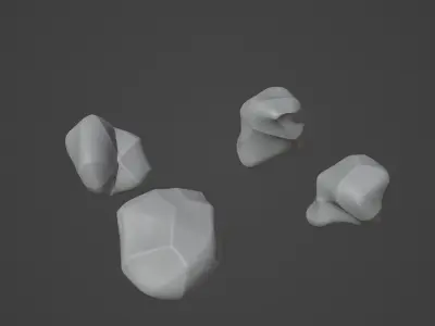 Rock Stone Low-poly 3D model 7