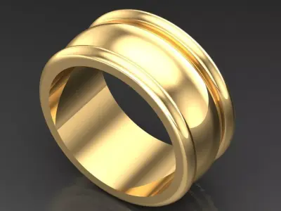 Light Gold Diamond Men Ring 2MR089 3D model