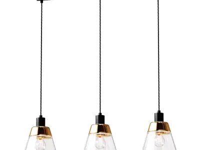 Brizzi pendant chandelier with transparent shades 3D model