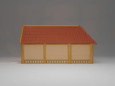 Medieval L type cottage 3D print model