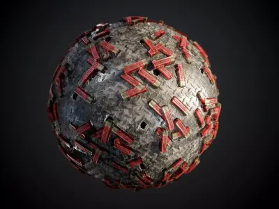 Ground Metal Rusty Shotgun Shells Seamless PBR Texture Texture
