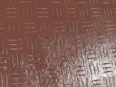 Diamond Metal Plate Brown PBR Seamless Texture