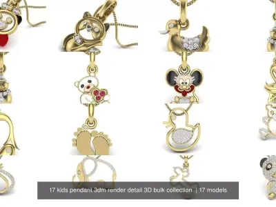 17 kids pendant 3dm render detail 3D bulk collection  3D Model Pack