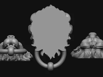 Lion Door Knocker 3d print model 3D print model