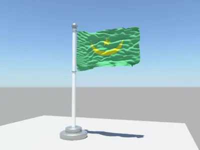 Mauritania flag 3D model