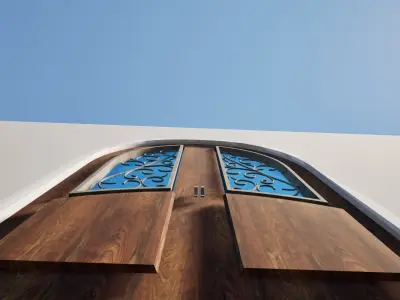 Rustic Round Door Low-poly 3D model