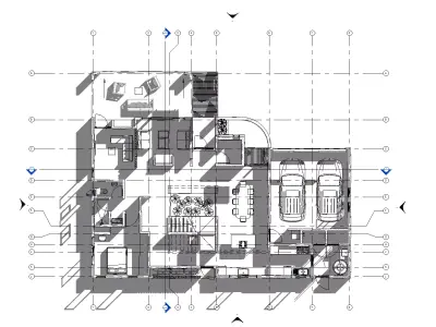Modern Luxury House Revit BIM Model 3D model