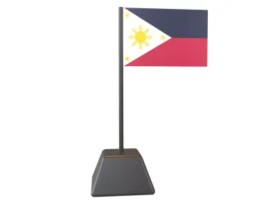 Flag of the Philippines Navy Blue v1 001 Low-poly 3D model