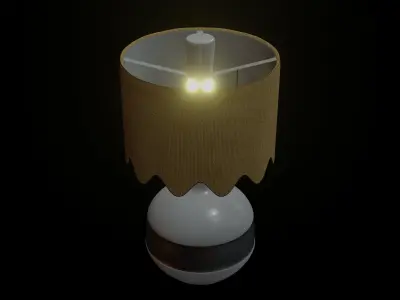 Table Fabric Lamp Low-poly 3D model
