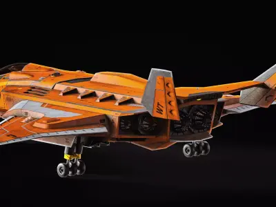 Jet Fighter - Space Aircraft 4K Textures  Low-poly 3D model