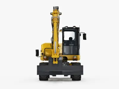 Wheeled Mini Excavator 3D model
