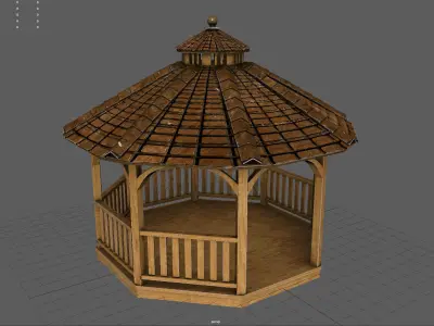Garden Gazebo 2 Low-poly 3D model
