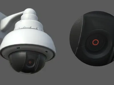 Dome Security Camera Low-poly 3D model