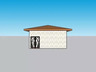 25x25 Feet Modern House Model Realistic Small House  3D model