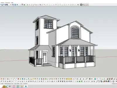 VILLA HOUSE  Low-poly 3D model