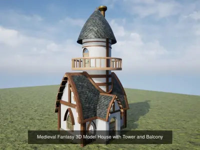 Set of 10 Medieval Fantasy Buildings Game Ready 3D Model Pack