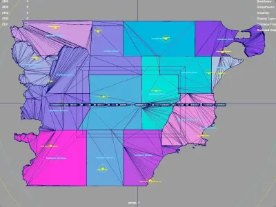 Chubut Province  Argentina map region geography political 3D model