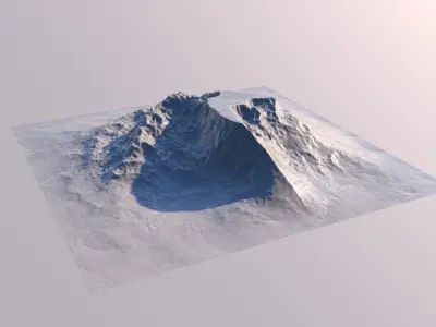 Iceberg Mountain Landscape 3D Model Sci Fi Futuristic Object 3D model