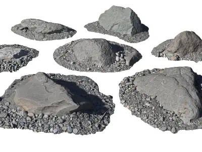 Beach Rock  Low-poly 3D model