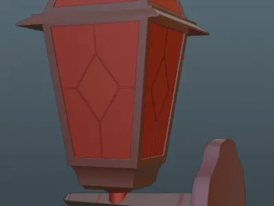Street lamp Low-poly 3D model