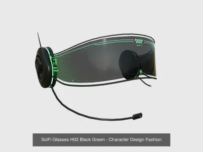10 SciFi Glasses H Collection- Character Design Fashion 3D Model Pack
