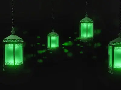 Scenic Lanterns Lights  Low-poly 3D model