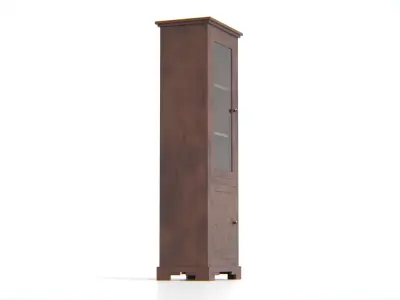 Antique Wooden Display Cabinet Low-poly 3D model