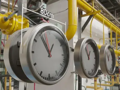 Station Clock Remastered Low-poly 3D model