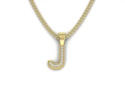 Pendant J letter 3D print model