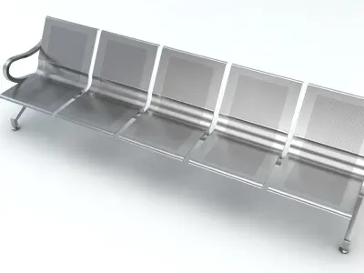 Five Set Waiting Chairs 3D Model 3D model 3D model 3D model