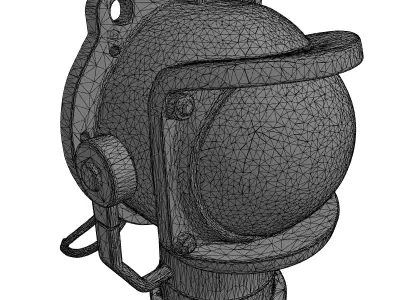 Old Rusty Industrial Spotlight Model Low-poly 3D model