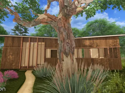 Rhino-Plywood House By Herzog and de Meuron Architects  3D model