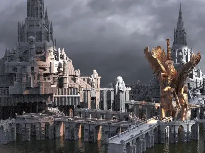 King Arthur Palace bridge City 1 3D model