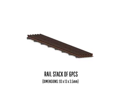 DET-0070 Rail Ties Sleepers set H0-scale 10 items 3D print model
